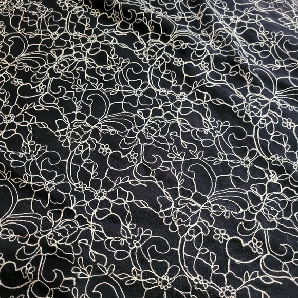 Vintage Kathy Robert's Black & Metallic Gold Floral Strapless Dress Size 8 - Picture 3 of 9